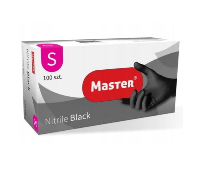 Rękawiczki Nitrylowe Czarne S Master