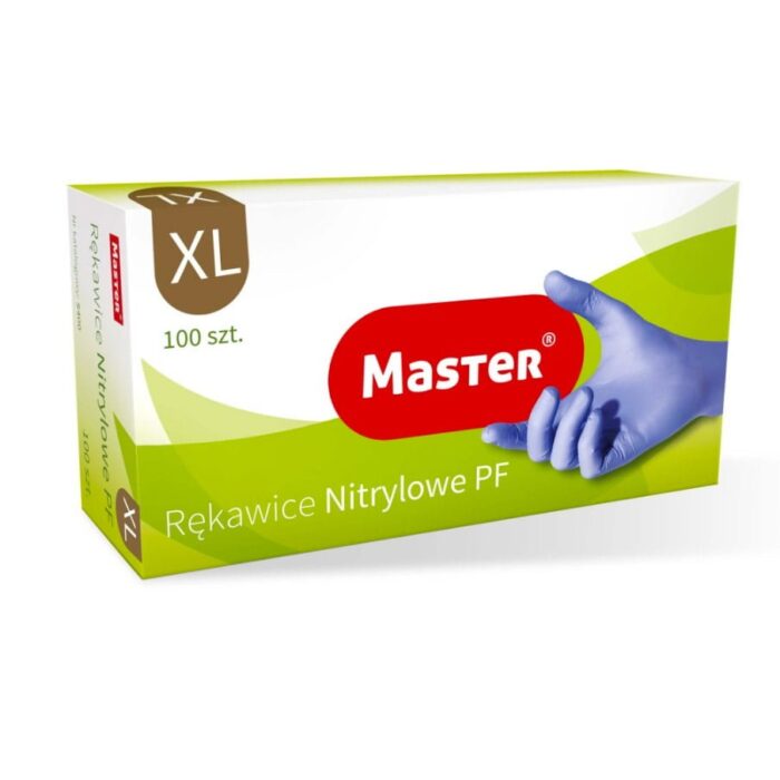 Rękawiczki Nitrylowe XL Niebieskie Master 100 szt.